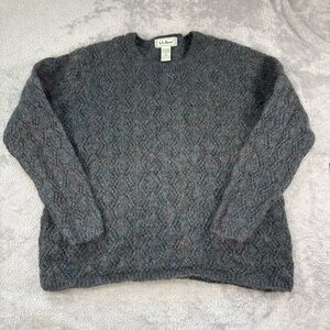 Vintage LL Bean Sweater Womens Medium Wool Mohair Knit Pullover 80s